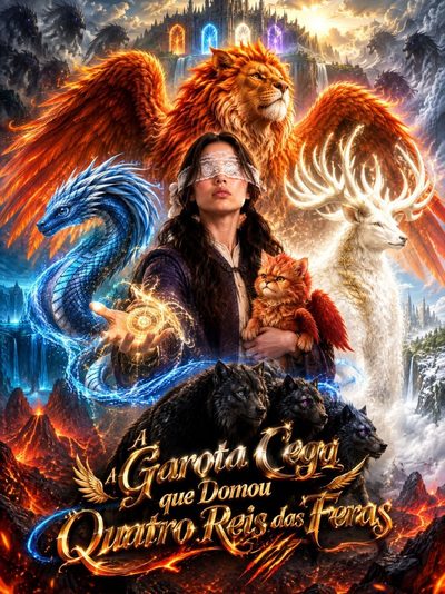 Capa da minisserie A Garota Cega que Domou Quatro Reis das Feras