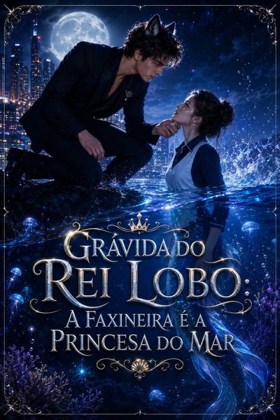 Capa da minisserie Grávida do Rei Lobo: a Faxineira É a Princesa do Mar