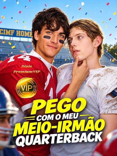 Capa da minisserie Pego com o Meu Meio-irmão Quarterback - Lgbt Bl